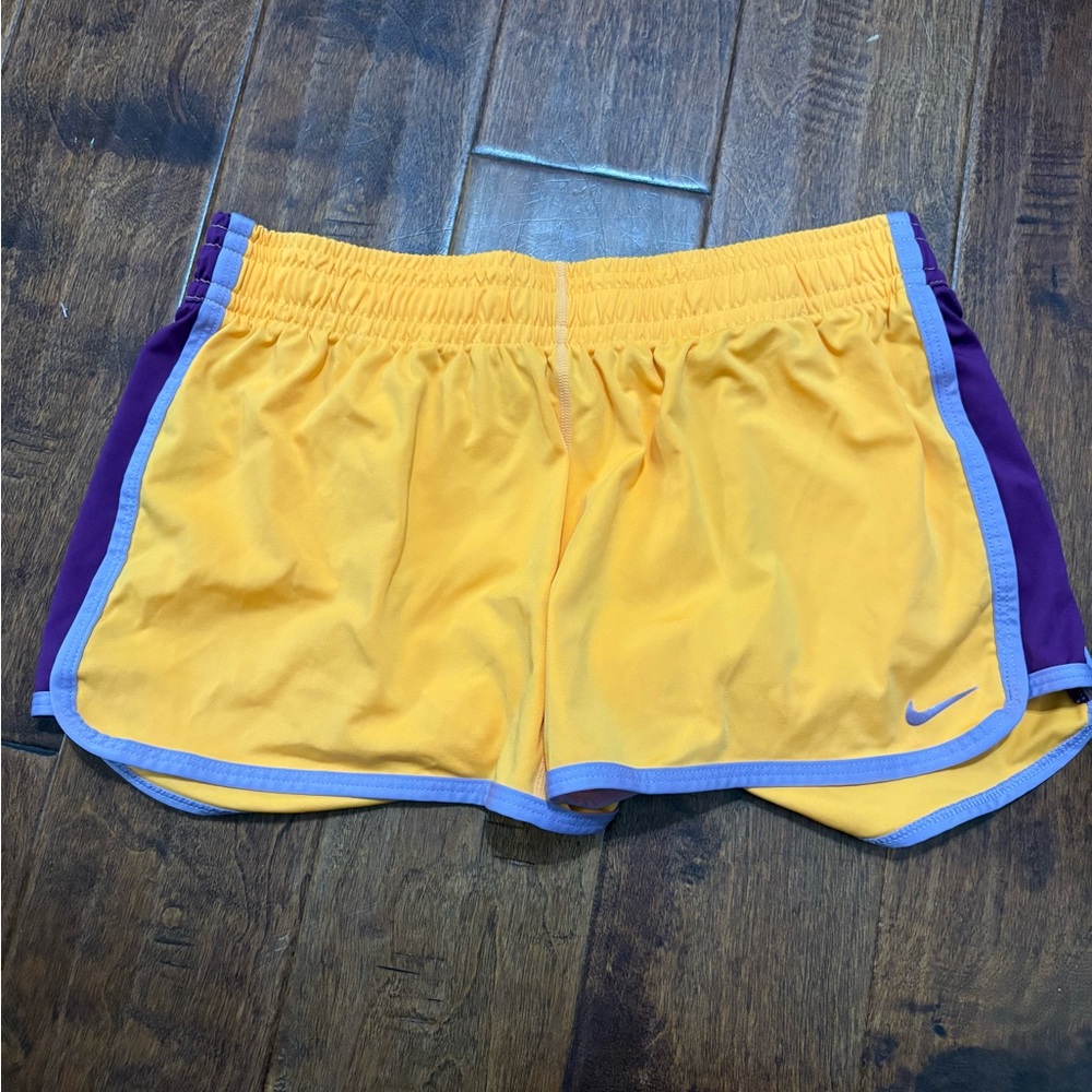 Nike Women's Athletic Shorts in Yellow and Purple